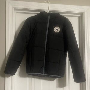 Converse Kids Puffer Jacket in Black & Gray